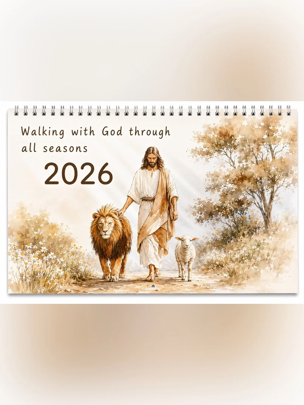Christian 2026 Wall Calendar Walking With God Through All Seasons Jesus